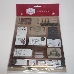 Holiday Time 192 Gift Tags Christmas Metalic Holiday Gift Labels - NEW